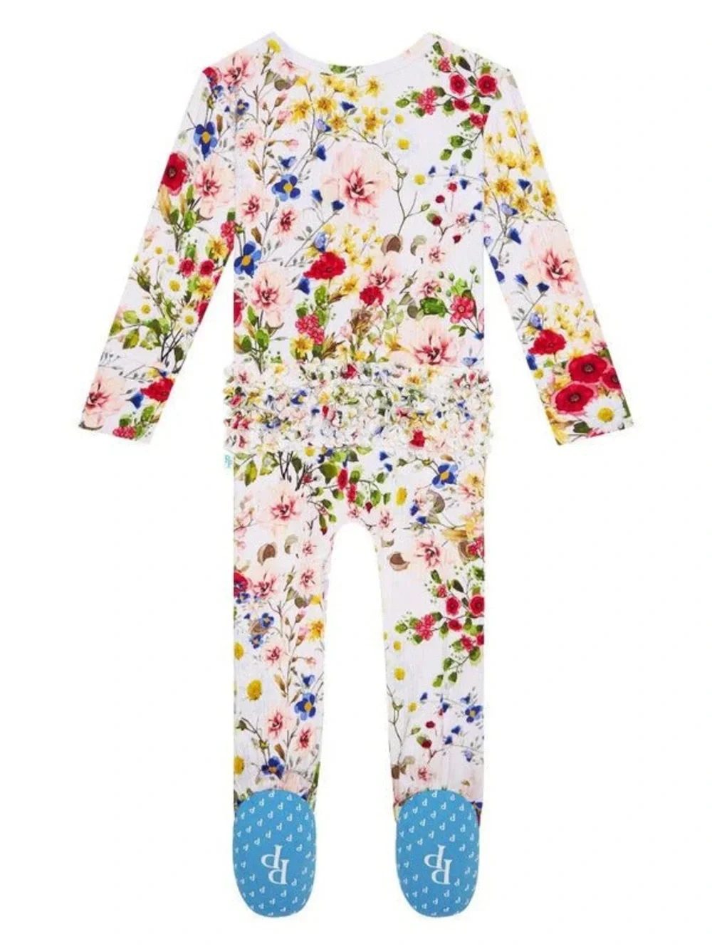 Posh Peanut Barbara Ribbed Ruffle Zip Footie Sleeper 0-3Months